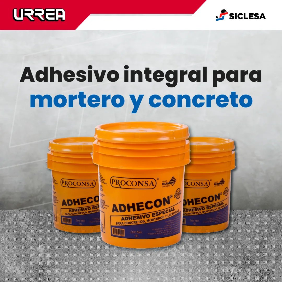 Cubetas de adhesivo Proconsa Adhecon para concreto y mortero