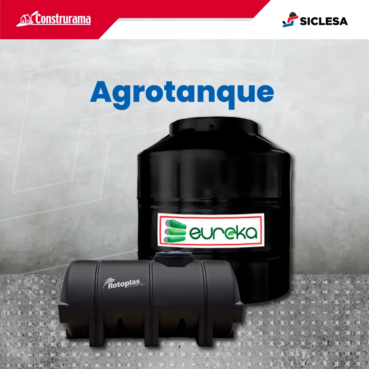 Tanque vertical Eureka y tanque horizontal Rotoplas