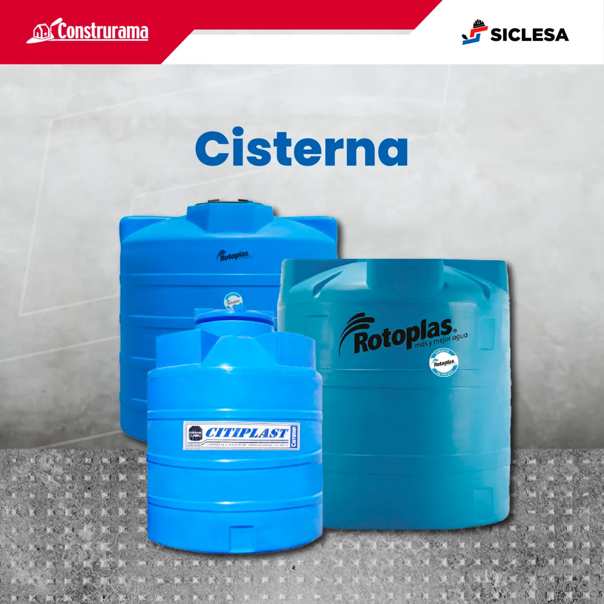 Cisternas de plástico azules