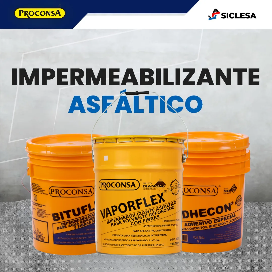 Cubetas de impermeabilizante asfáltico