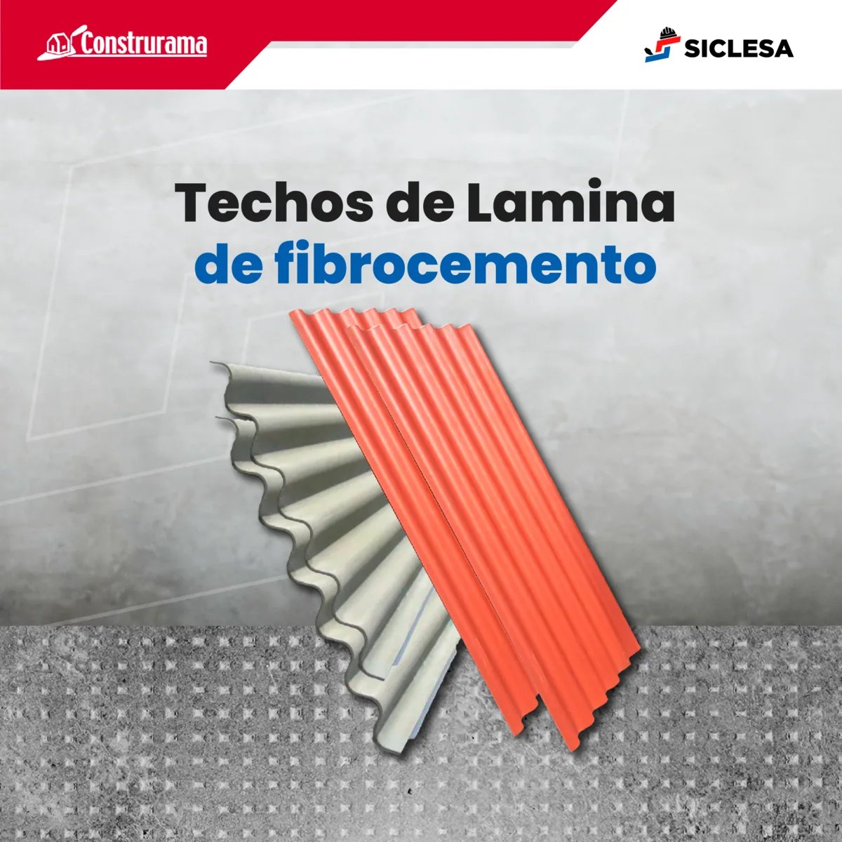 Láminas onduladas de fibrocemento para techo