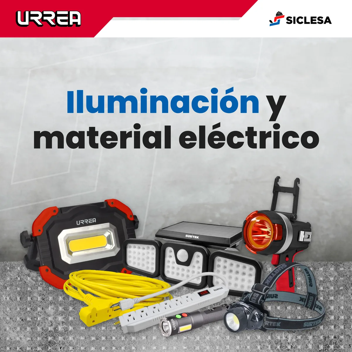 Reflectores, lámparas, extensión y multicontacto Urrea