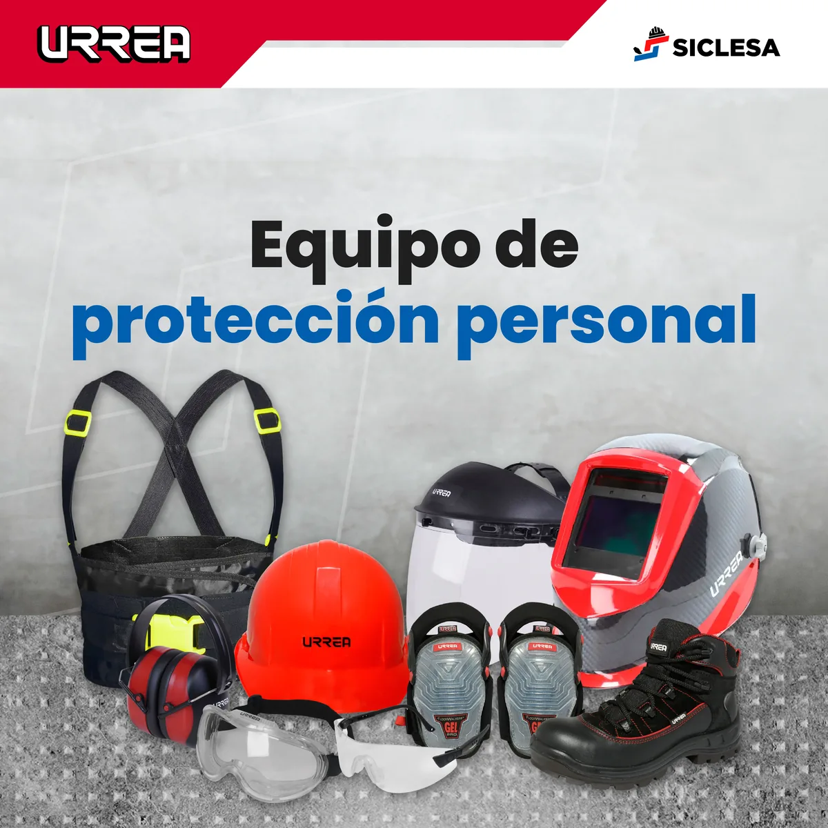 Casco, arnés, careta para soldar, lentes y orejeras Urrea